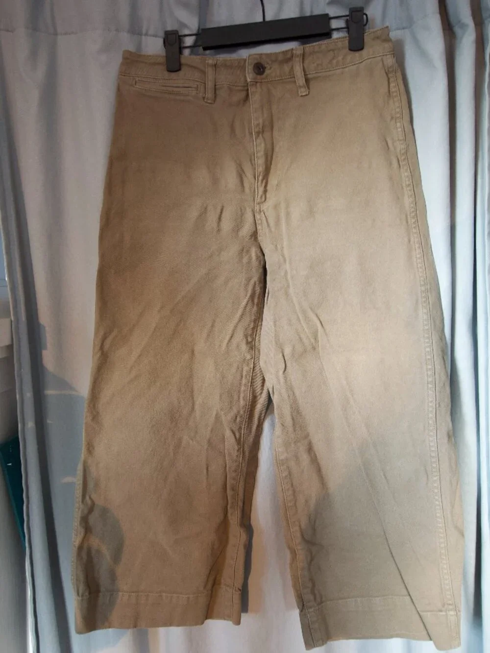 Madewell The Emmett Wide-Leg Crop Pant in Khaki - Size 30